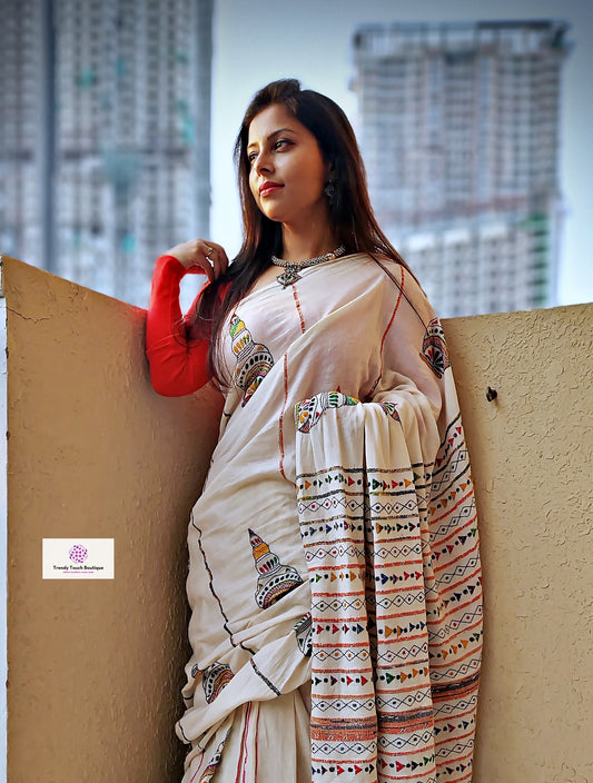 GACH KOUTO - KANTHA STITCH - KHESH COTTON SAREE