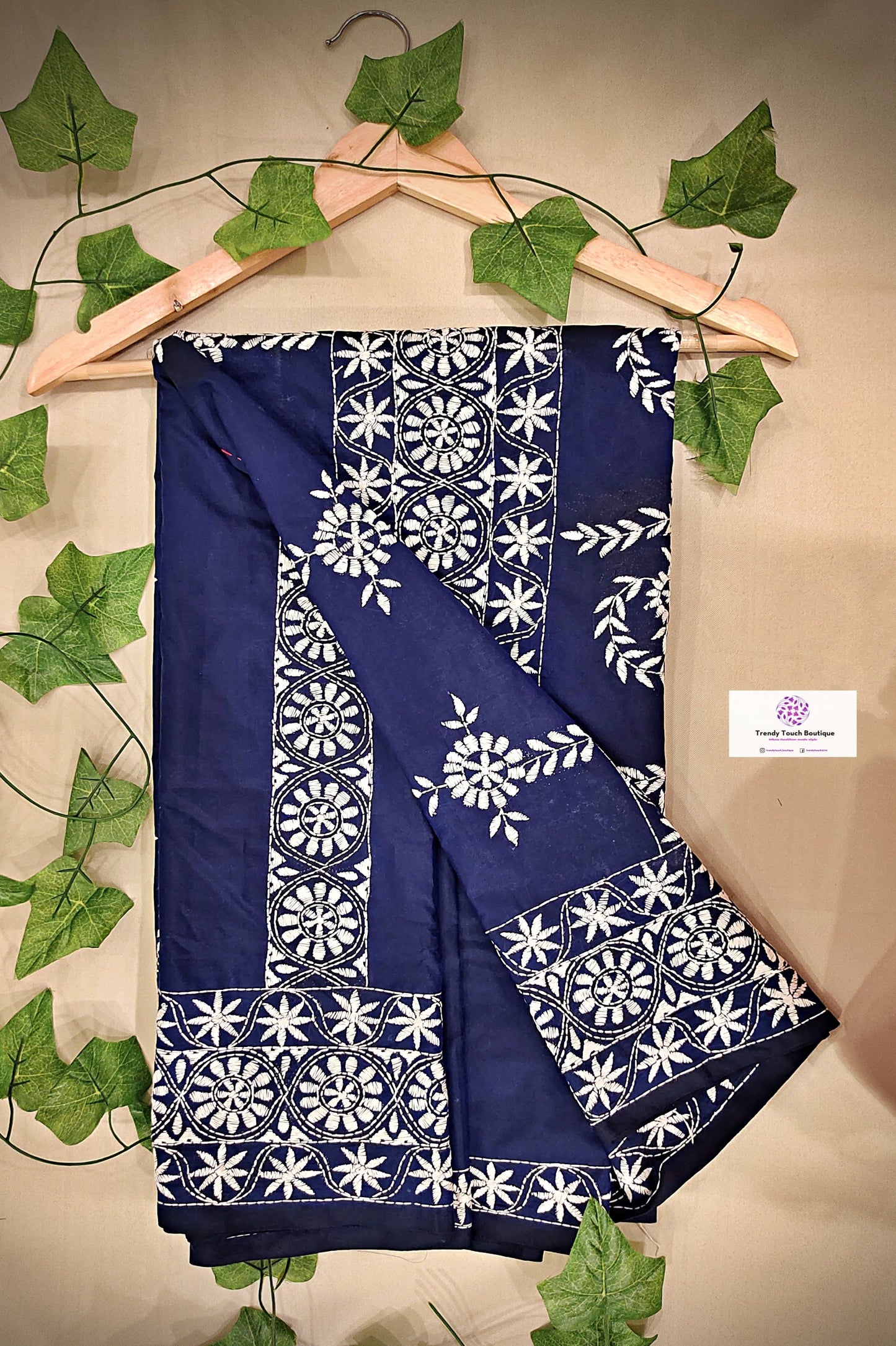 JASMINE IN THE MIDNIGHT SKY - KANTHA HAND WORK - MADE TO ORDER