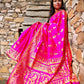 Hot pink Baluchari Silk 