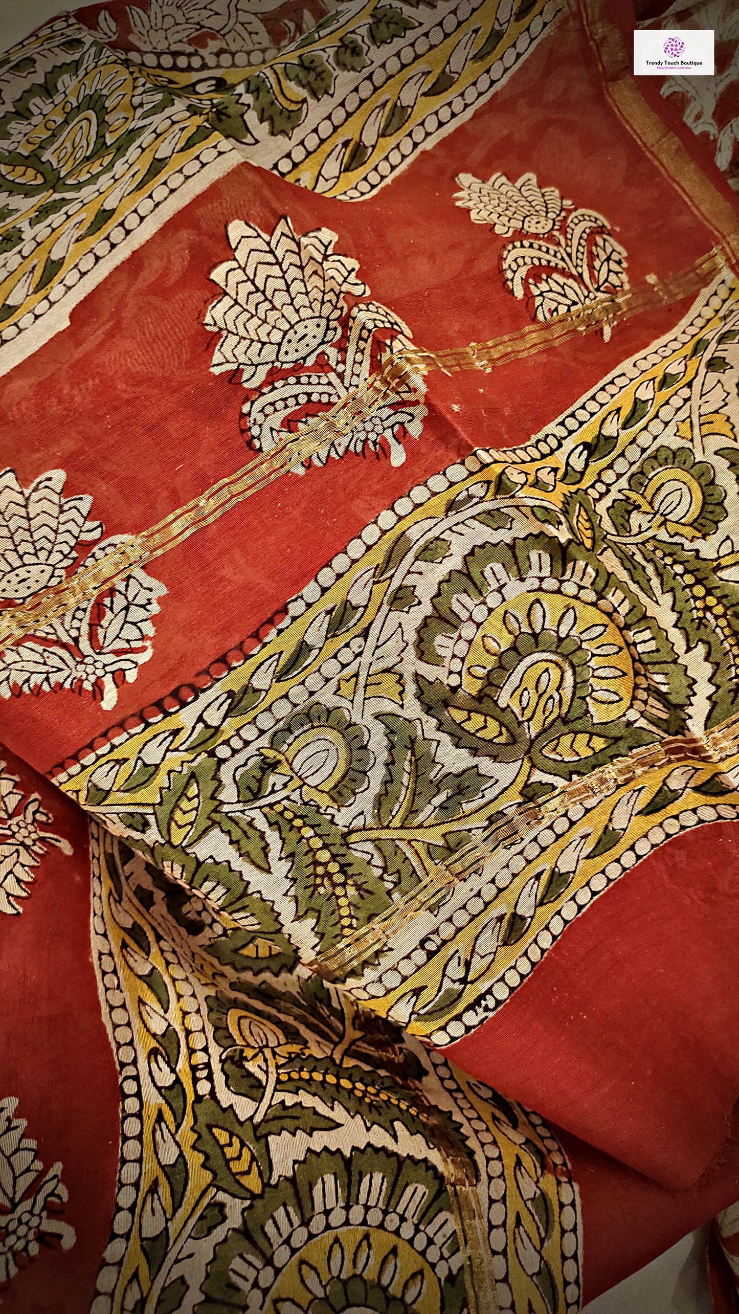 WILD HEART - HANDBLOCKPRINT- CHANDERI SILK DUPATTA